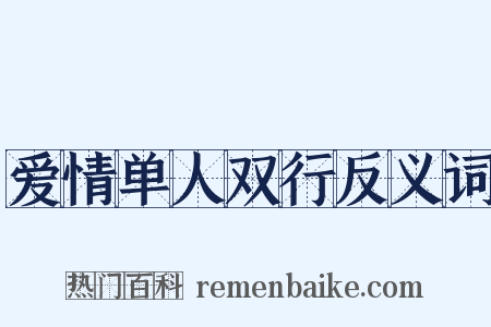 爱情单人双行反义词是什么意思的图片